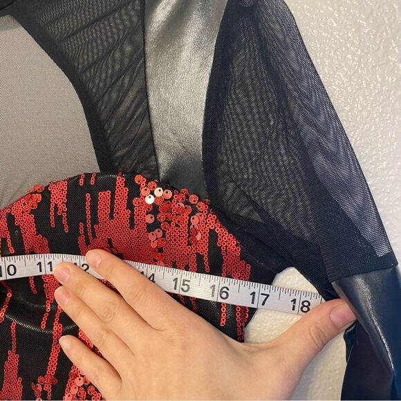 Kelle dance jazz acro costume leotard res sequin JAGGED SPIRIT 5172 LA adult - Picture 8 of 11